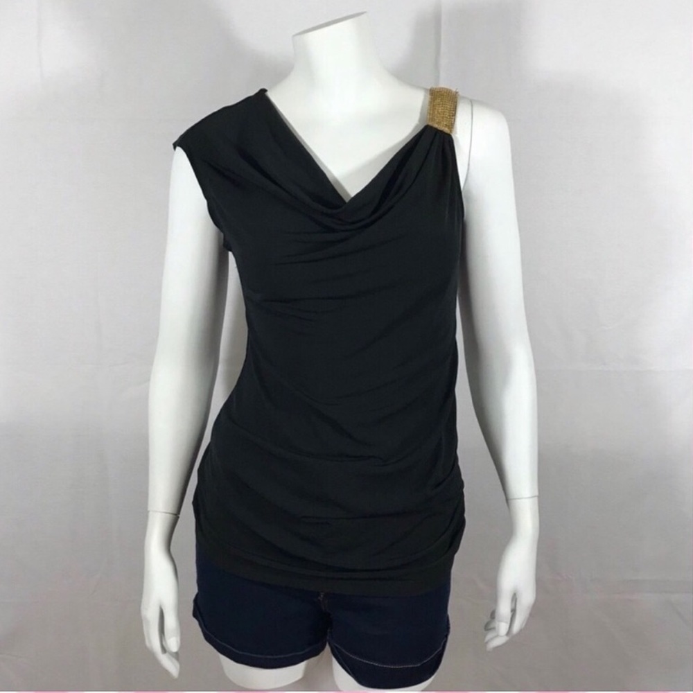 NWT NY&Co Black & Gold Blouse